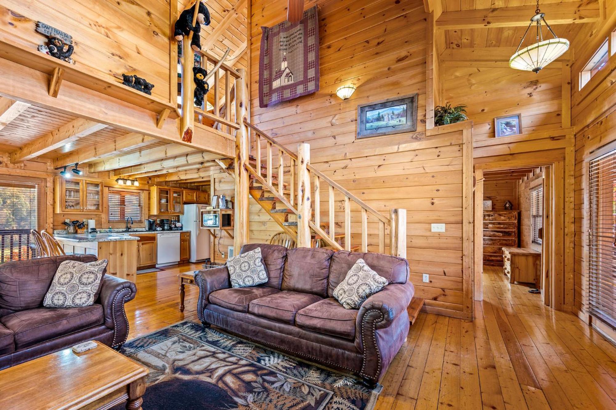 Bearfoot Pines - True Log Cabin - Wi-Fi, Hot Tub, Fishing, Deck With Views! - Mins To Pf 세비어빌 외부 사진