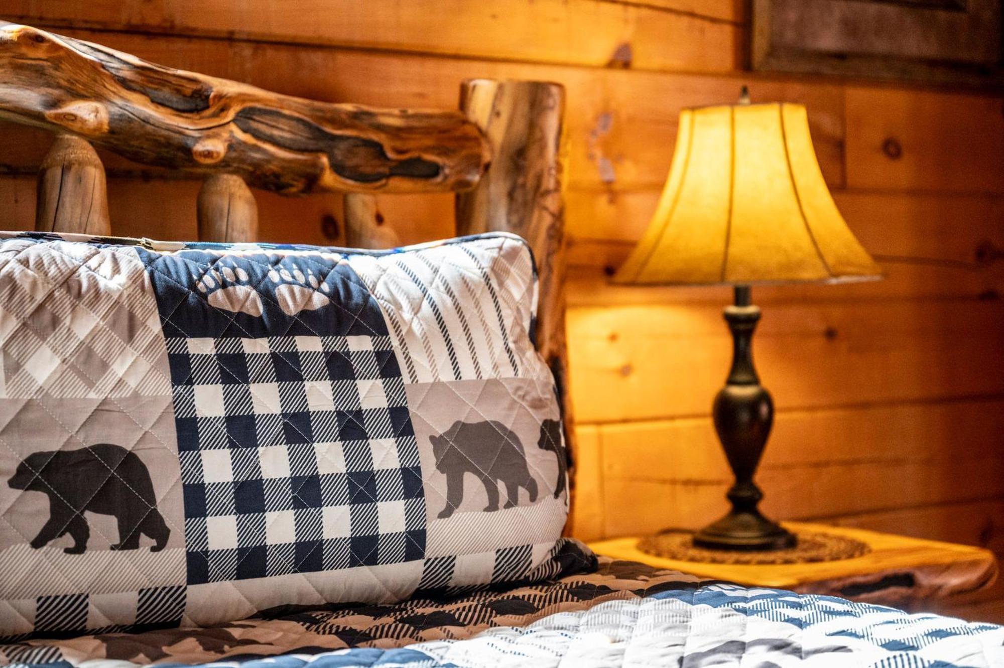 Bearfoot Pines - True Log Cabin - Wi-Fi, Hot Tub, Fishing, Deck With Views! - Mins To Pf 세비어빌 외부 사진