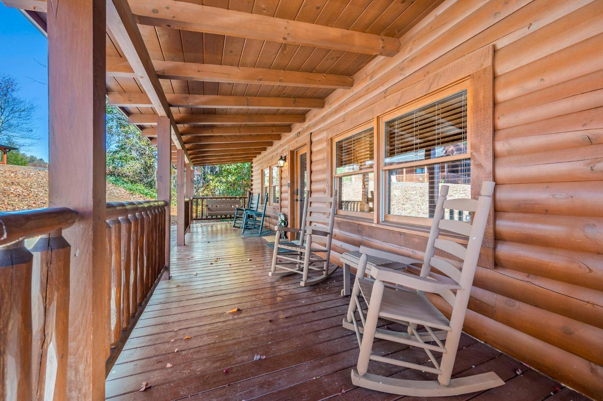 Bearfoot Pines - True Log Cabin - Wi-Fi, Hot Tub, Fishing, Deck With Views! - Mins To Pf 세비어빌 외부 사진